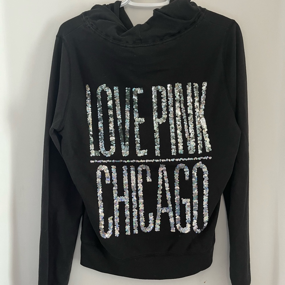 VS PINK Limited Edition Sequined Chicago Zip Up - 10/10 Condition